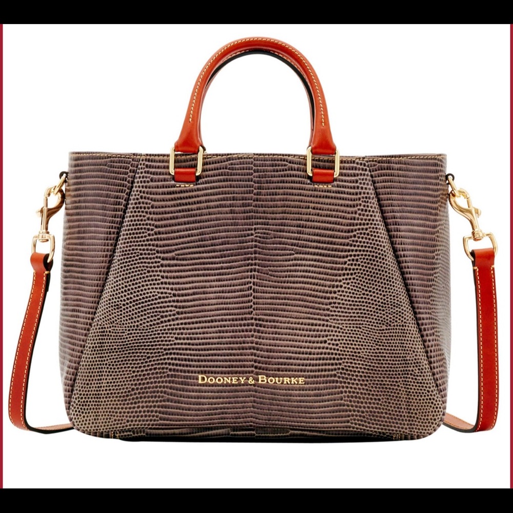 Dooney & Bourke Embossed Lizard zip top satchel